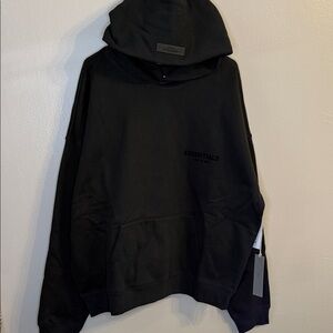 Essentials stretch Limo Black Hoodie